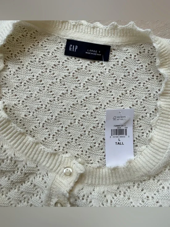 NWT Gap Knit Dress - Pointelle, Linen Blend, Tank Slip, Lined, L Tall - Picture 8 of 13